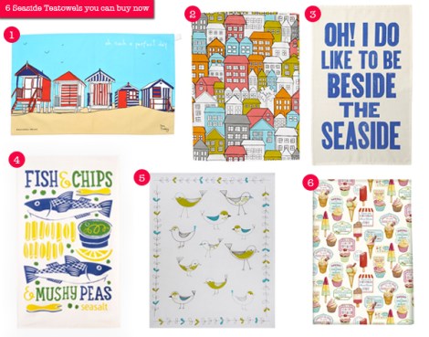 seaside teatowels