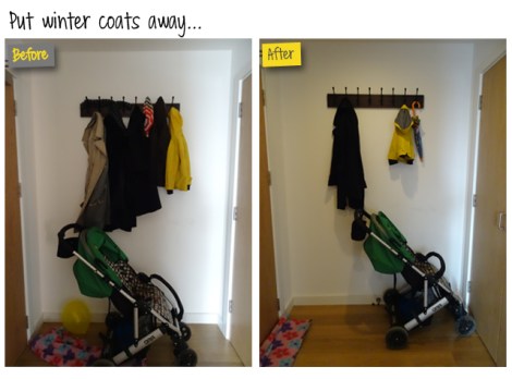 Declutter hallway coat rack