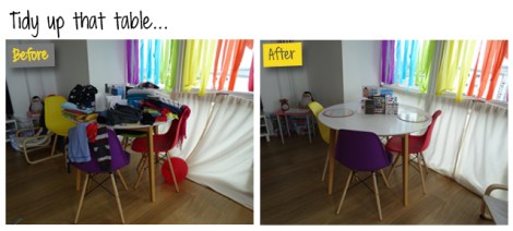 Declutter kitchen table