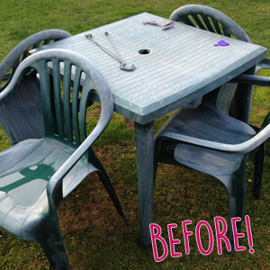 Old Garden Patio Plastic Table and Chairs